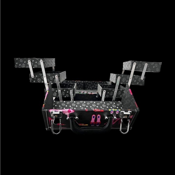 CABOODLES TRAIN CASE w/ KEY MAKEUP SHOE MOTIF FOLD OUT ORGANIZER - Picture 6 of 13